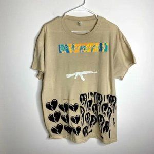 Men’s Cream \ Light Brown urban festival T-Shirt (Size L)